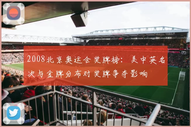 2008北京奥运会奖牌榜：美中英名次与金牌分布对奖牌争夺影响